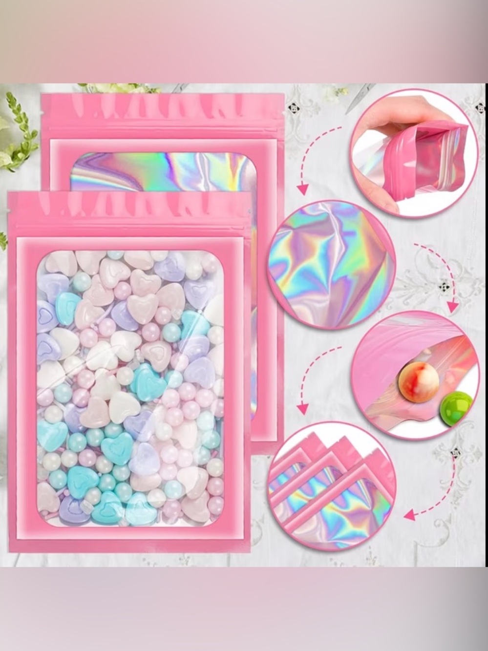 Pink Holographic Mailer Envelopes - 30pcs - Picture 3 of 5